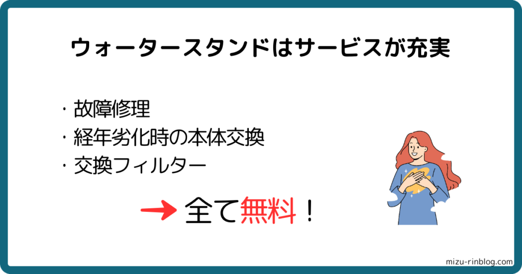 ウォータースタンドはサービスが充実